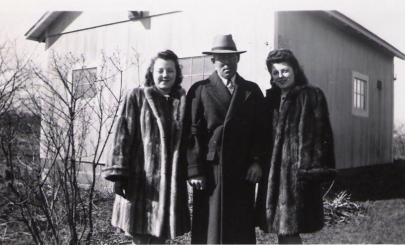 Frank Ghyzel, Jason's great grandfather, with his daughters in 1946