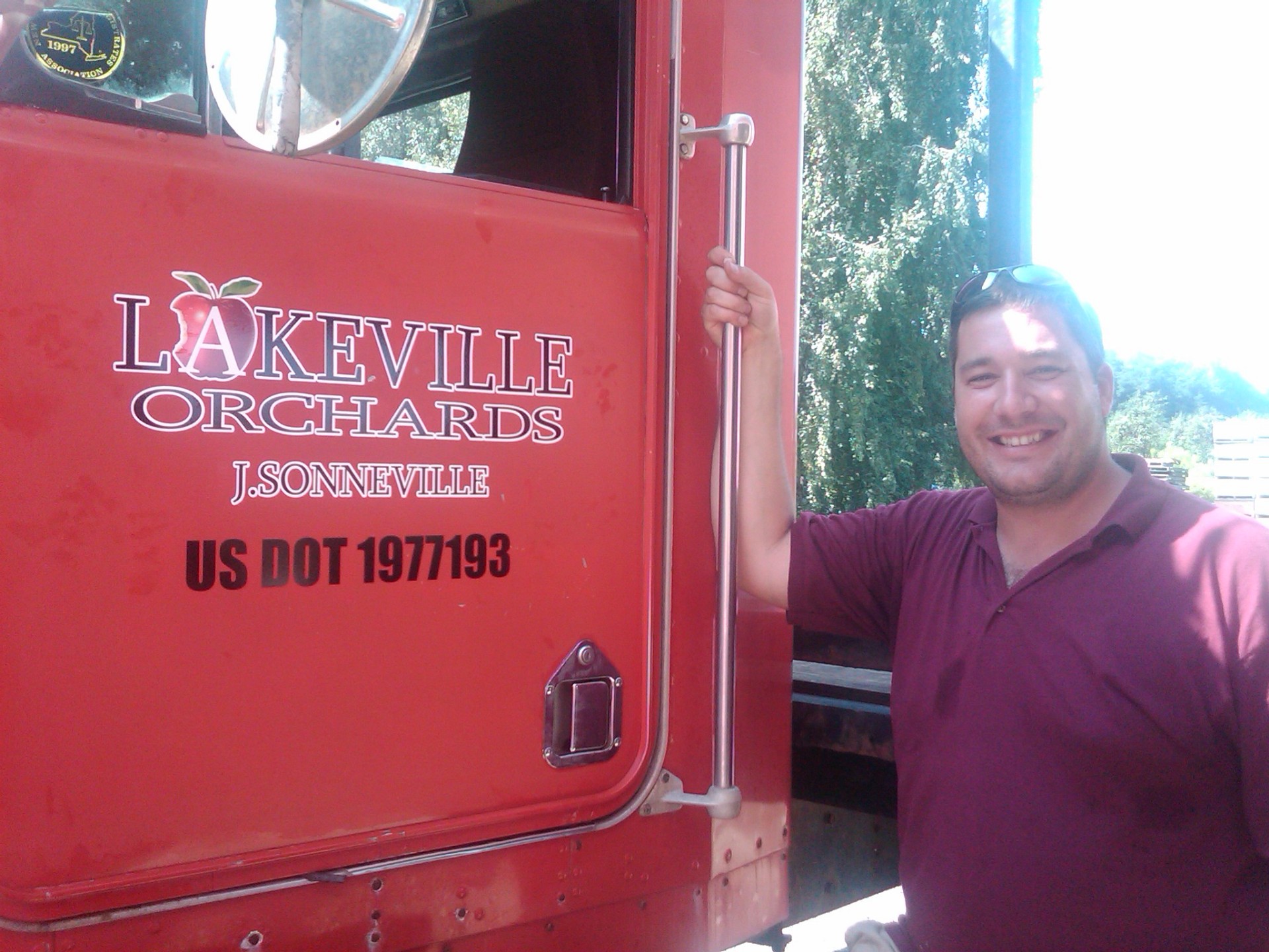 Jason Sonneville with the original Lakeville Orchards truck in 2010