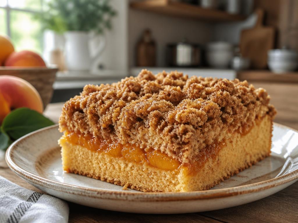 New York-Style Peach Crumb Cake